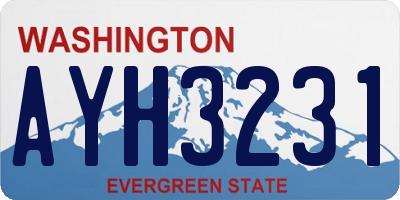 WA license plate AYH3231
