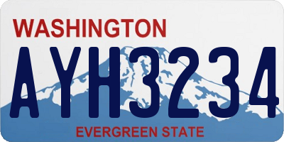 WA license plate AYH3234