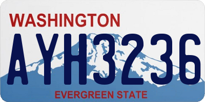 WA license plate AYH3236