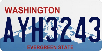 WA license plate AYH3243