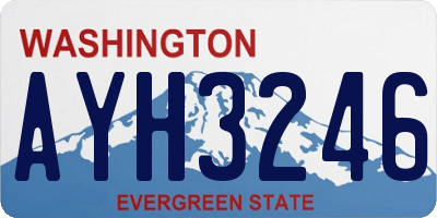WA license plate AYH3246