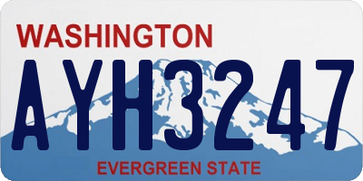 WA license plate AYH3247