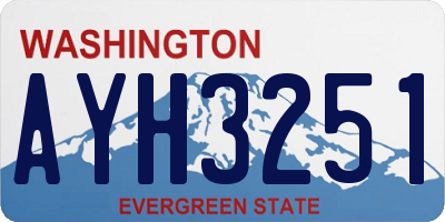 WA license plate AYH3251