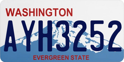 WA license plate AYH3252