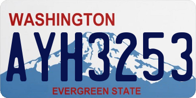 WA license plate AYH3253