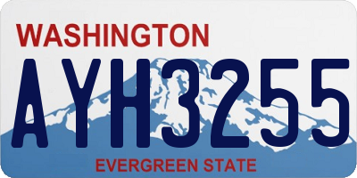 WA license plate AYH3255