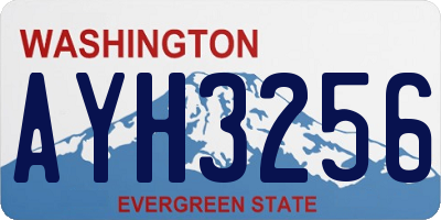 WA license plate AYH3256