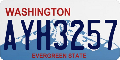 WA license plate AYH3257