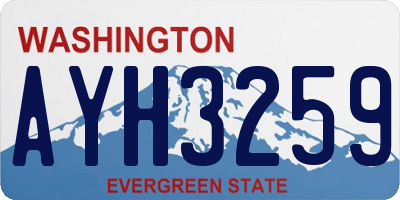 WA license plate AYH3259