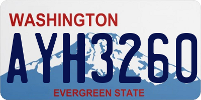 WA license plate AYH3260