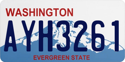 WA license plate AYH3261