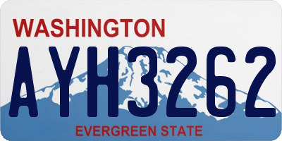 WA license plate AYH3262