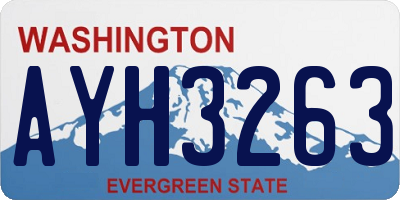WA license plate AYH3263