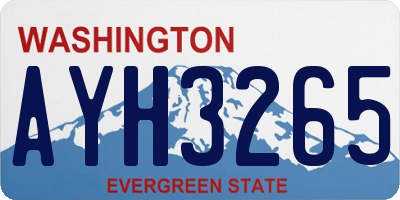 WA license plate AYH3265