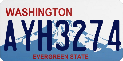WA license plate AYH3274
