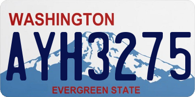 WA license plate AYH3275