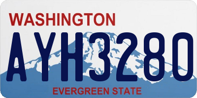 WA license plate AYH3280