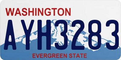 WA license plate AYH3283