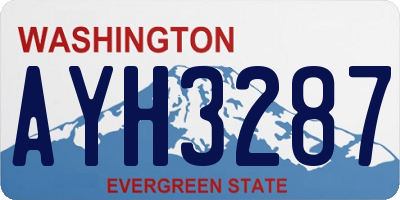 WA license plate AYH3287