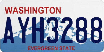 WA license plate AYH3288