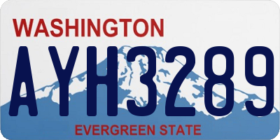 WA license plate AYH3289