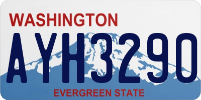 WA license plate AYH3290