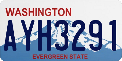 WA license plate AYH3291