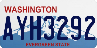 WA license plate AYH3292