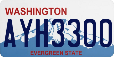 WA license plate AYH3300