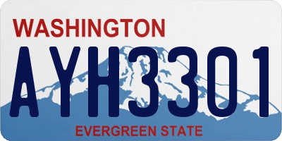 WA license plate AYH3301