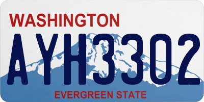 WA license plate AYH3302