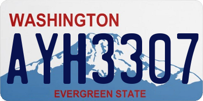 WA license plate AYH3307
