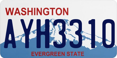 WA license plate AYH3310