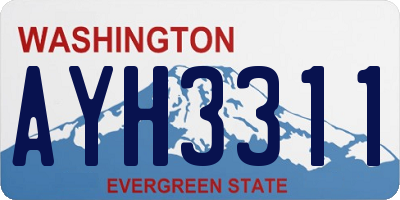 WA license plate AYH3311