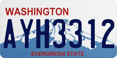 WA license plate AYH3312