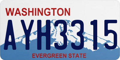 WA license plate AYH3315