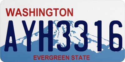 WA license plate AYH3316