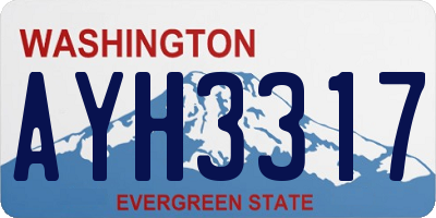 WA license plate AYH3317