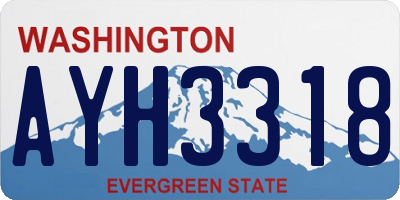 WA license plate AYH3318