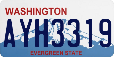 WA license plate AYH3319