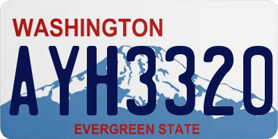 WA license plate AYH3320