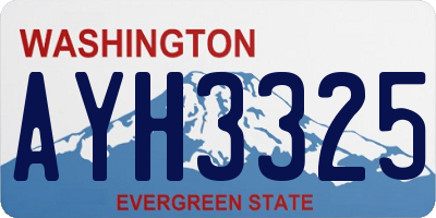 WA license plate AYH3325