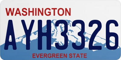 WA license plate AYH3326