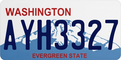 WA license plate AYH3327