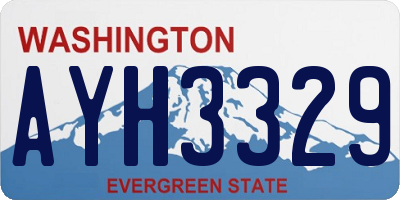 WA license plate AYH3329