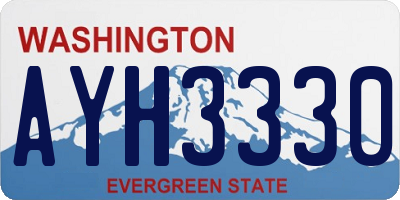 WA license plate AYH3330