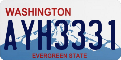WA license plate AYH3331