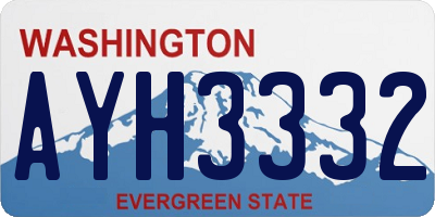 WA license plate AYH3332