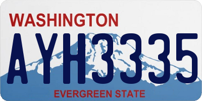 WA license plate AYH3335