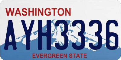 WA license plate AYH3336